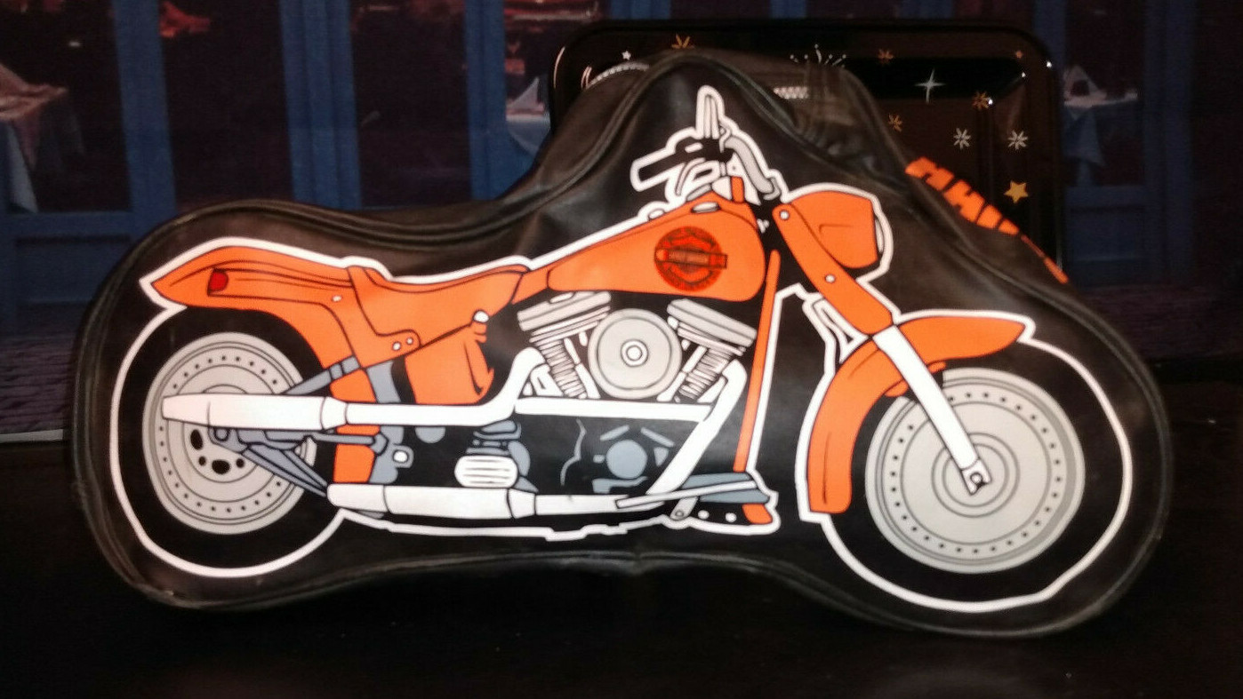 HARLEY DAVIDSON Black/Orange Kids/Toddler Backpack 20" x 10" x 4" Faux Leather eBay