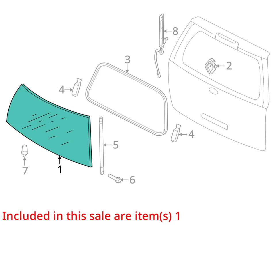 Janela traseira de vidro LINCOLN NAVIGATION 11 12 13 14 15 16 17 - Imagem 2 de 3