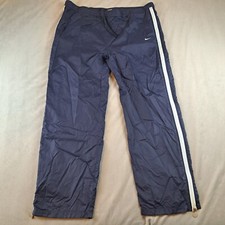 Vintage Nike Full Zip Swishy Track Pants Size XL Measures 42X31 Y2K Navy Blue