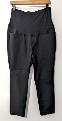 OLD NAVY Women's Maternity Pixie Pants Sz 14 Black Stretch Full Panel EUC