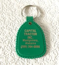 Vintage Keychain CAPITAL TRACTOR INC. Key Fob Ring MONTGOMERY, AL. Made In USA