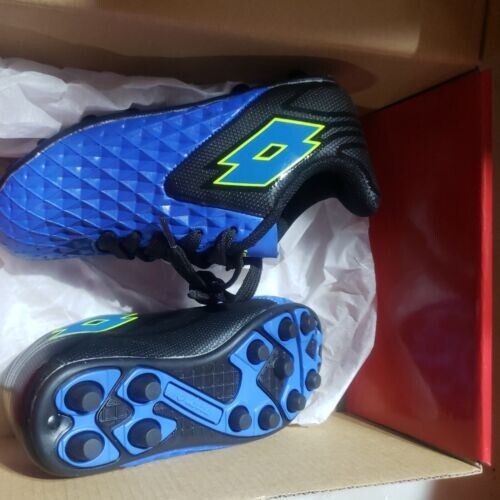Lotto Tacchetti Calcio Giovani Forza Elite II Blu Nero Taglia 11 Bambini Nuovi Mai Indossati