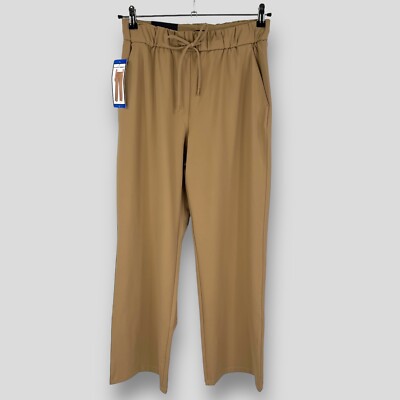 Hilary Radley Damen camelbraun weites Bein Pull-On Hose Gr. L neu neu mit Etikett