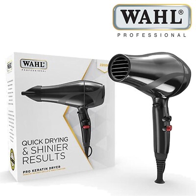 Wahl ZY085 Pro Keratin 2200W Haartrockner schwarz mit turmalinbeschichtetem Gitter