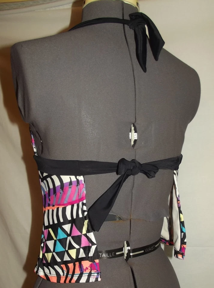 Mujer Junior Traje De Baño Tankini Top Pequeño 3 - 5 NEGRO ROSA GEOMÉTRICO M43 Foto 2 de 2