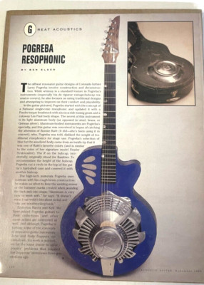 Custom Hand-Crafted Pogreba Acoustic Guitar Information Bonnie Raitt AMC Rambler