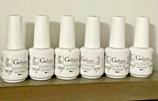 6 Bottles Gelixir Soak Off Gel Polish SNOW WHITE -090 UV/LED 15 mL - 0.5 fl oz