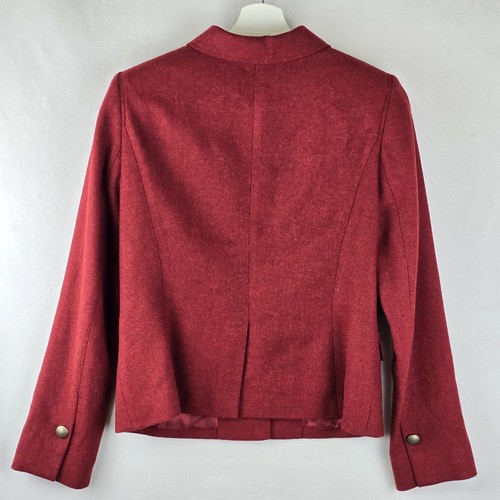 Brooks Brothers 8 Lambs Wool Riding Jacket Blazer Garnet Cranberry Office Career - Picture 3 of 24