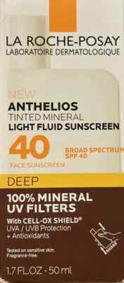 La Roche-Posay Anthelios Tinted Mineral Light Fluid Face Sunscreen SPF 40 Deep