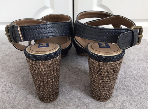 NEW WRANGLER DENIM BLUE PLATFORM CRISS CROSS STYLE SANDAL UK 4 - Picture 3 of 4