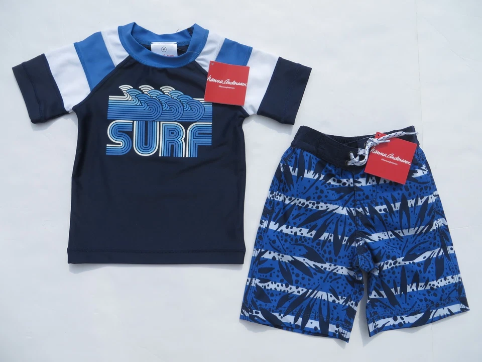 Hanna Andersson 80 Niños Rashguard Bañador 18-24 Board Shorts NUEVO Bloqueador Solar Foto 3 de 4