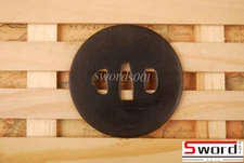 Plain Black Iron Tsuba Hand Guard For Japanese Samurai Sword Katana Wakizashi