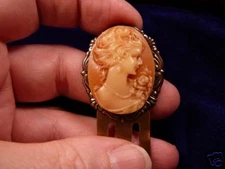 (CBS58-1) Lady hair up rose flower CAMEO BOOKMARK book mark books library