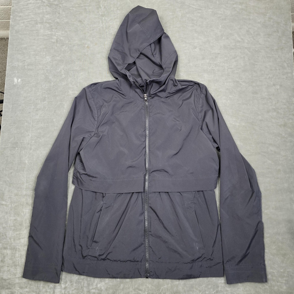 Lululemon Windbreaker Jacket Womens 10 Blue Hooded Full Zip