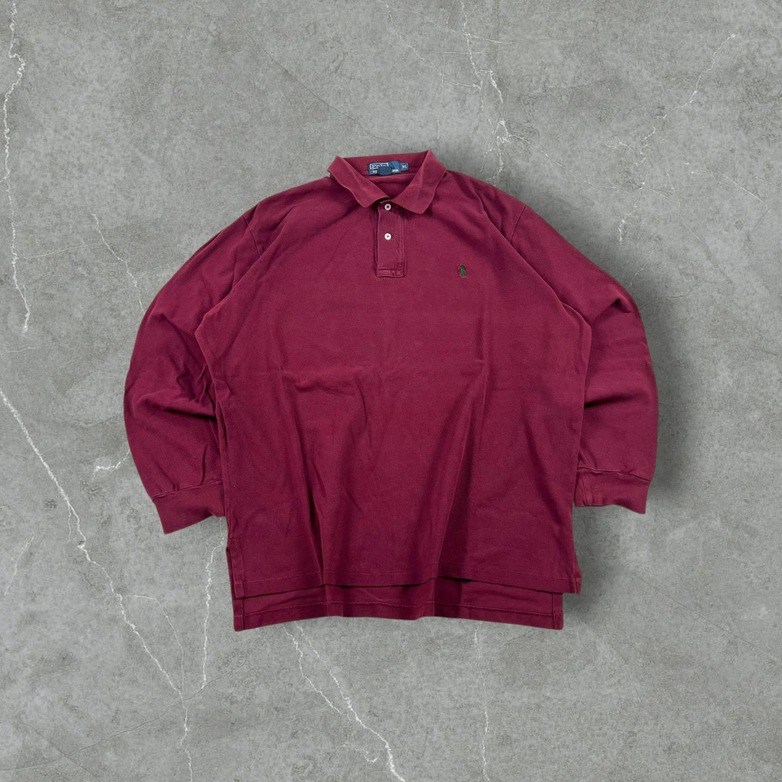 Polo Ralph Lauren a maniche lunghe bordeaux taglia XL
