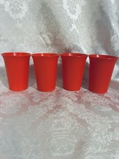 Tupperware Kids 4 Pc Set Of 7 Oz Bell Tumblers Sippy Cups In Red  109