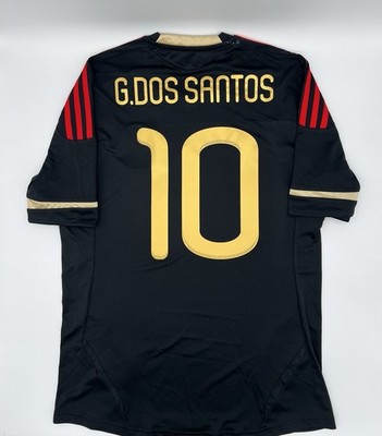 Mexico 2011/2012 Away Authentic adidas G. Dos Santos #10 Jersey M Men Black
