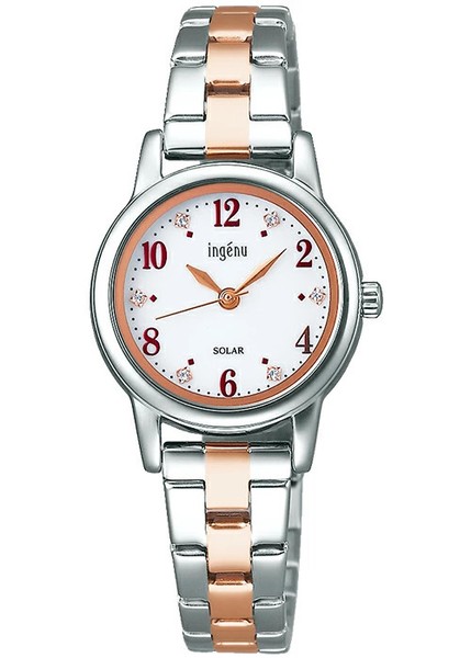 Seiko Alba Ingenu AHJD406 Jdm WeißEs Zifferblatt Solar Edelstahl Damenuhr-image