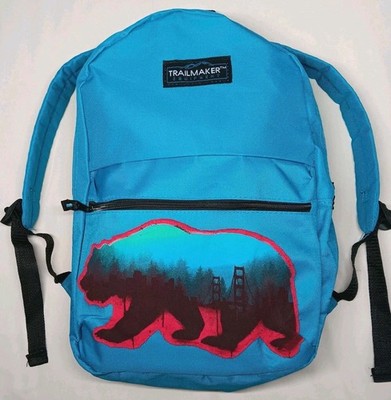 Hand-Patched Upcycled Trailmaker Backback Bear Trees Nature Scene Lightweight 