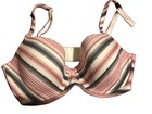 VICTORIA'S SECRET MULTI COLORED STRIPED DEMI BODY BRA- Sz 32DD-PUSH UP- TSHIRT - — photo 1