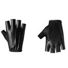 Fingerless PU Leather Gloves Men Half Finger Driving Motorcycle Punk Black