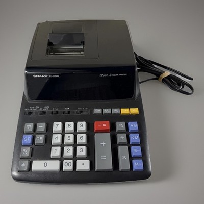 Sharp EL-2196BL 12 Digit 2 Color Printing Calculator Tested