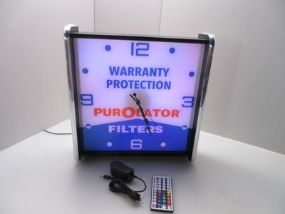 Purolator Filters LED light up Advertising wall clock Brand New