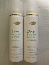Lot of 2 Dove Invisible  Fresh Advanced Dry Shampoo Damage Expert 5 oz each