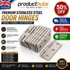 10Pcs Stainless Steel Flat Hinges for Cabinets, Doors, and Windows