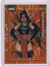 2026 Topps Chrome Marvel Comics #33 Dragonfire Orange Lightning Refractor 3/25