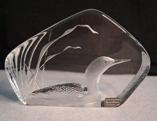 Mats Jonasson Signature Collection Loon Kristall Kunst Glas Signer Schweden