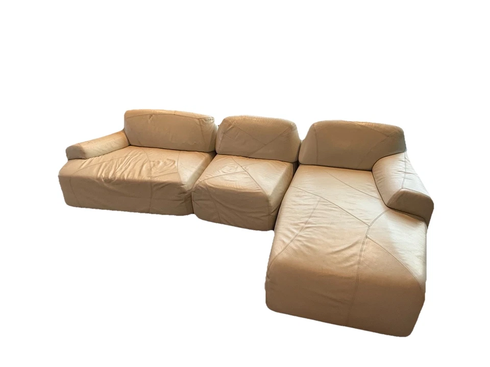 Sofá italiano de cuero Natuzzi de lujo - Excelente estado - ¡Solo $800! Foto 2 de 4