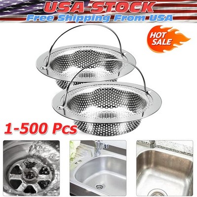 Kitchen Sink Strainer Large Wide Rim 4.5'' Stainless Steel Mesh Drain Filter