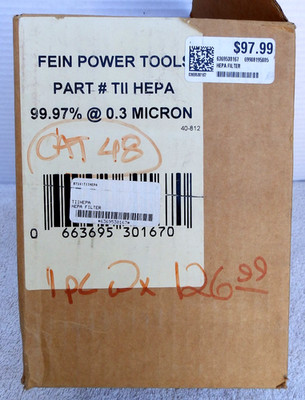Genuine Fein TII Hepa 99.97% @ 0.3 Micron Filter OEM NOS