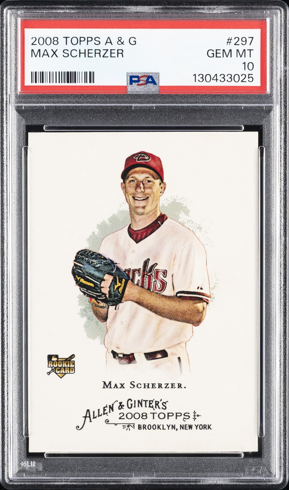 2008 ALLEN & GINTER #297 MAX SCHERZER ROOKIE RC PSA 10