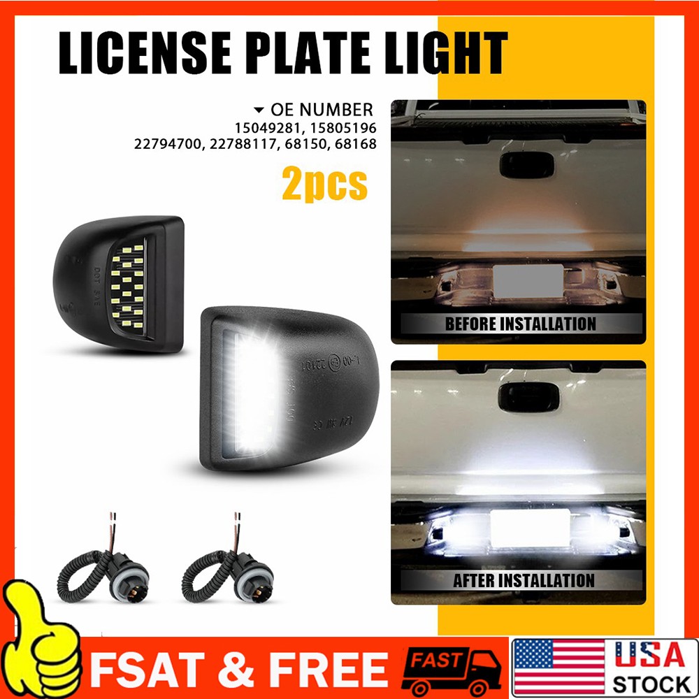 Bright White LED Tag License Plate Light For 1999-2013 Silverado Sierra 1-10Set