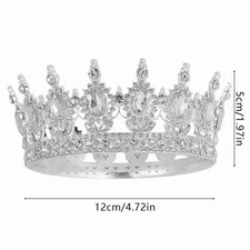 Large Crown Cake Topper - Gold, Pink, Silver Crystal Crown