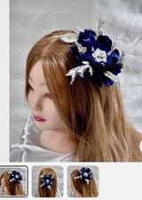 Blue Fascinator Mother Of Bride wedding guest Ascot Flower Hat Hairpiece Band