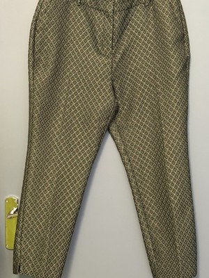 NEXT Petite Women s Tapered Trousers UK 14 Geo Print Smart Casual Stretch Pants