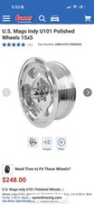 Us-mag U101-1550-65 Aluminum Slot Mag Wheel New 15x5 Single Ford Mopar J20814 Us-mag U101-1550-65 Aluminum Slot Mag Wheel New 15x5 Single Ford Mopar J20814