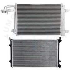 Radiator & AC Condenser Cooling Kit For 2005-2010 Volkswagen Jetta 2010-14 Golf