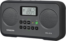 FM Stereo/Am Digital Tuning Portable Radio with Protective Bumper Black 