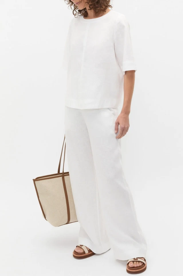 AUTHENTIC & NEW with Tags - Core Linen Tee - White - RRP$129.95 - image 3 of 4