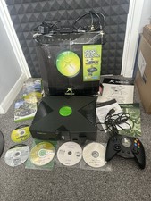 Microsoft Original Xbox Black Console Bundle With Box, Cables And Games
