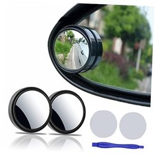 2 pcs Blind Spot Mirrors, 2" Round HD Glass Convex 360  Wide Angle 2 inch Black