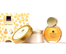 AVON SET REGALO FAR AWAY  -  EAU DE PARFUM + BURRO CORPO + CAMPIONCINI REGALO