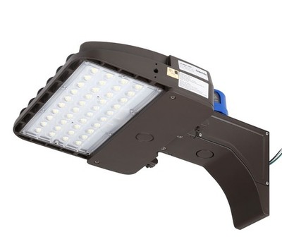 LED Shoebox Light, Parking Lot Area Street Lamp, Slip Fitter Mount