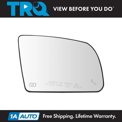 TRQ Mirror Glass Heated Blind Spot Detection Passenger RH for Toyota Tundra