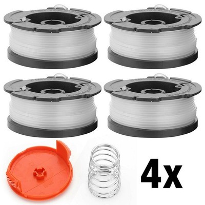 4x Coils With Coil Lid For Black Decker Lawn Trimmer Trimmer Thread Coil Set New