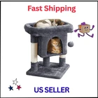Stylish 23.5" Cat Tree Tower with Scratching Posts for Kittens and Cats - Gray